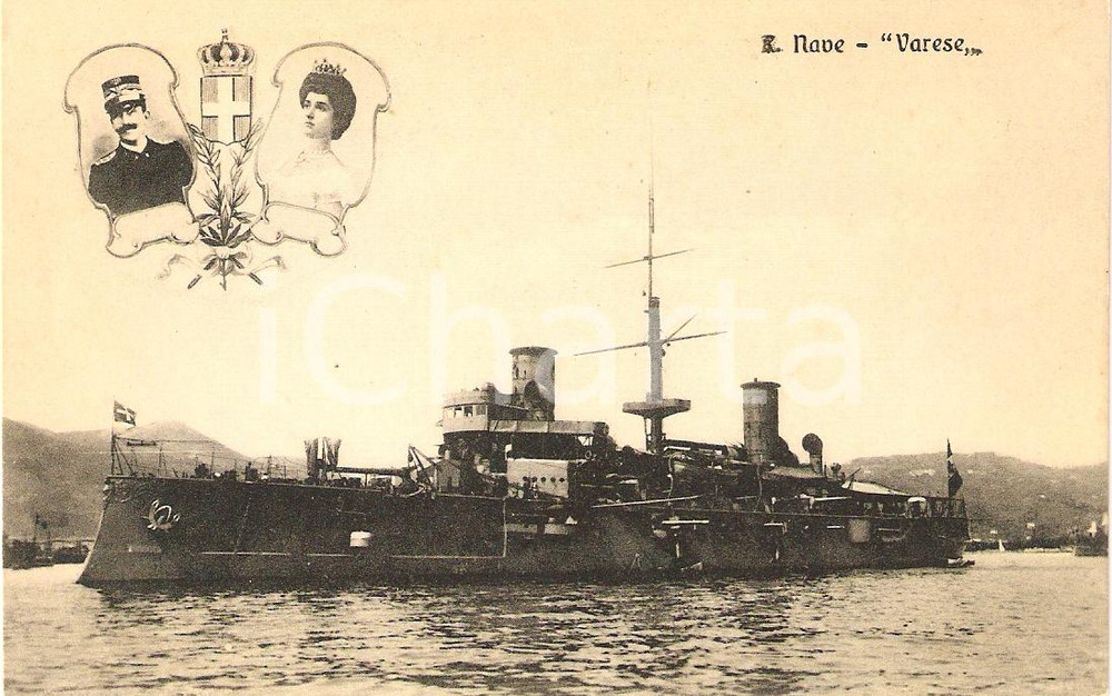 Cartolina originale da collezione 1920 ca MARINA MILITARE Regia Nave VARESE Incrociatore Cartolina FP NV 1