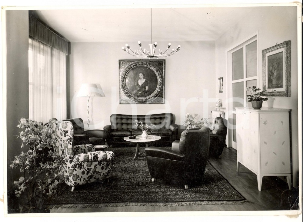 Fotografia d epoca originale 1960 ca SEVESO Arredamenti Fratelli BARNI Salotto elegante Foto FORTUNATI 1
