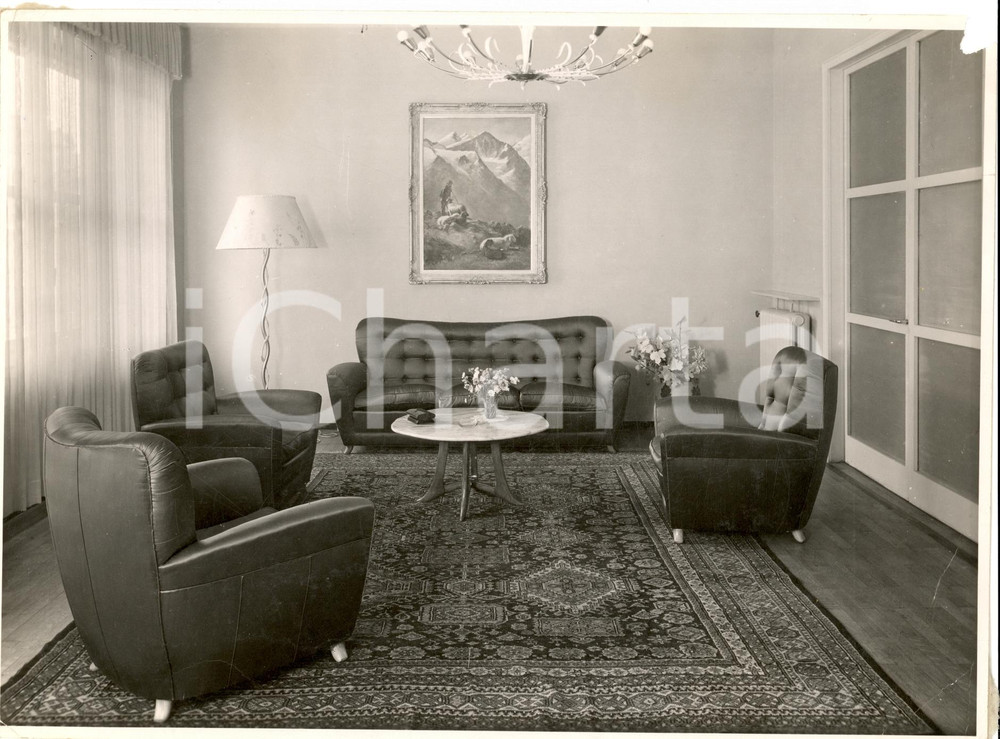 Fotografia d epoca originale 1960 ca SEVESO Arredamenti Fratelli BARNI Modello di salotto Foto FORTUNATI 1