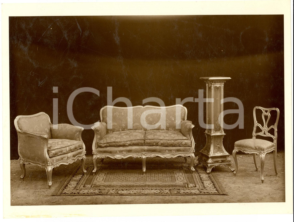 Fotografia d epoca originale 1940 ca SEVESO Mobili Fratelli BARNI Modello di salotto Foto MODERNARIATO 1