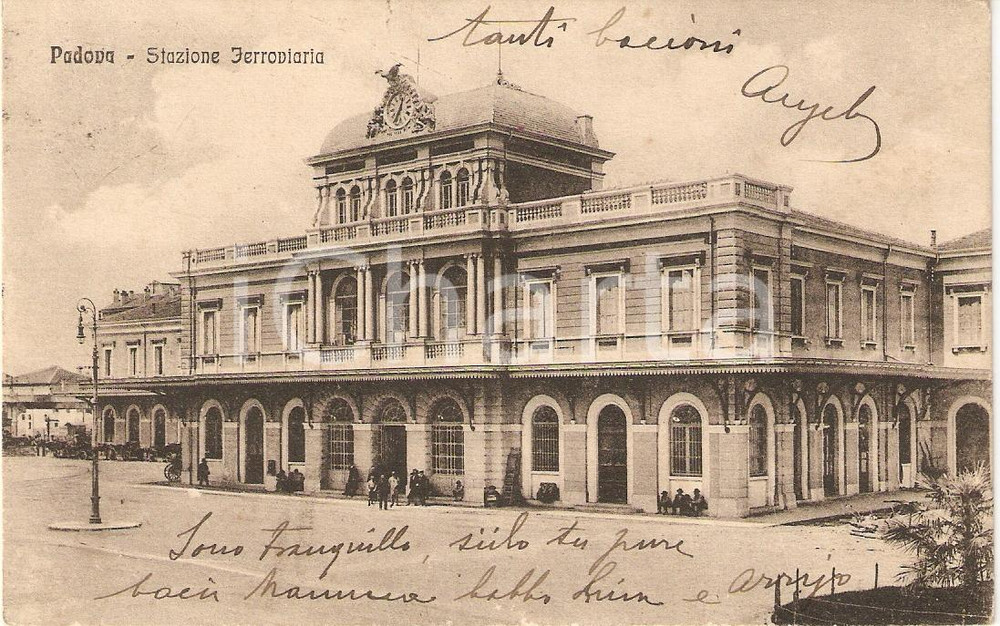 Cartolina originale da collezione 1915 PADOVA Stazione ferroviaria ANIMATA Cartolina FP VG 1