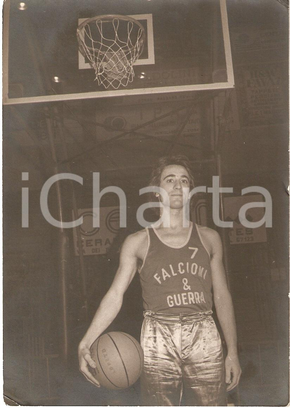 Fotografia d epoca originale 1980 ca PESARO Basket FALCIONI GUERRA Agostino SANI Pallacanestro Fotografia 1