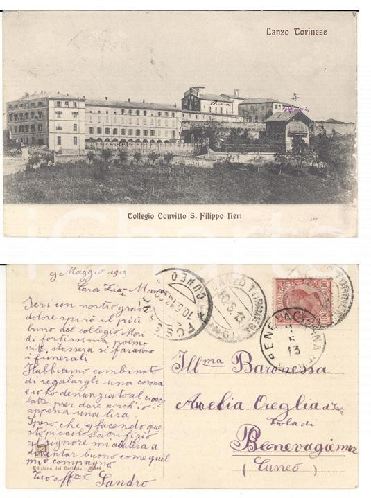 Autografo originale 1919 LANZO TORINESE Alessandro OREGLIA D ISOLA senza cioccolato per amico morto 1