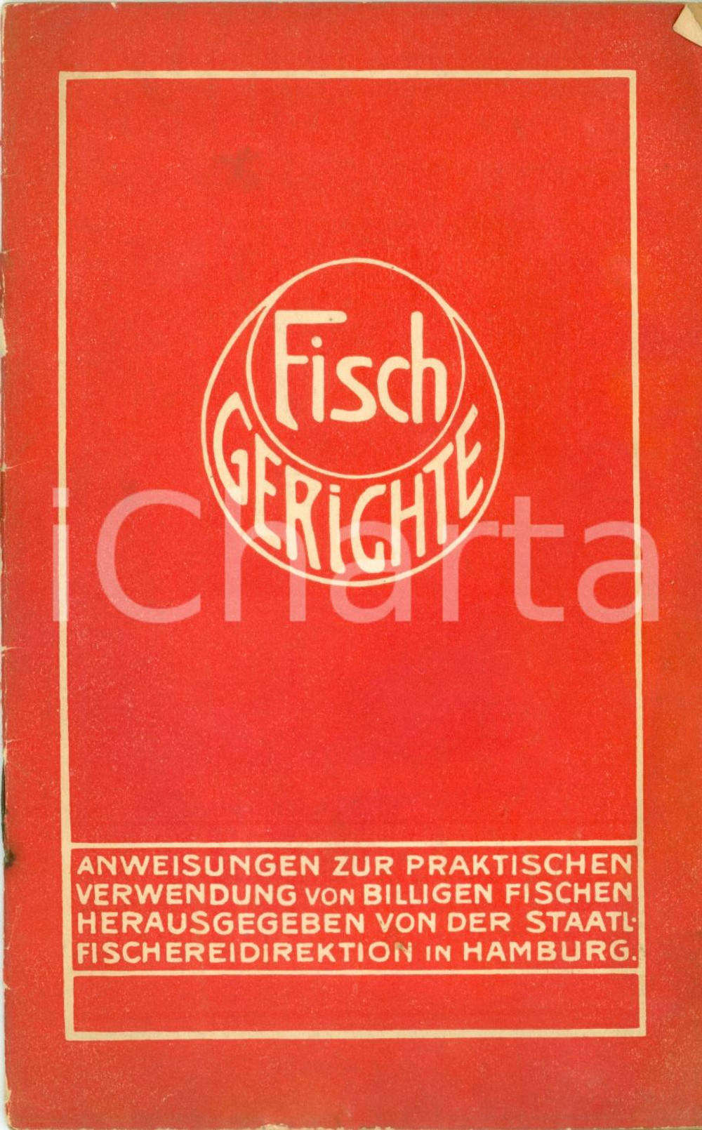 Libro, pubblicazione d epoca 1927 HAMBURG D Fischgerichte Rezepte See und Flussfische 1