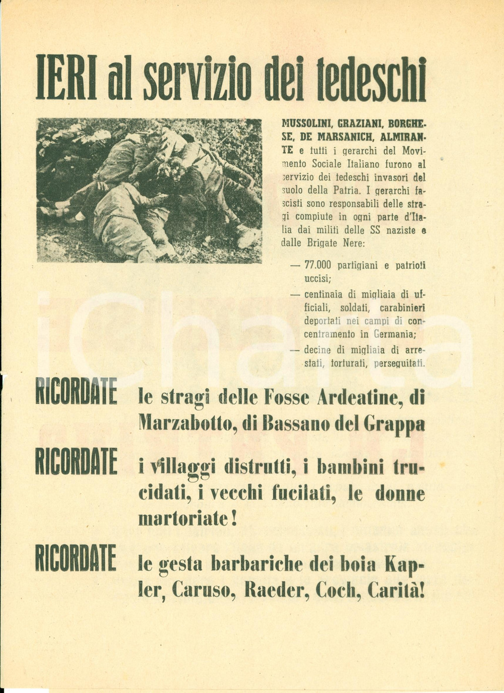 Materiale pubblicitario d’epoca 1951 PROPAGANDA POLITICA Alcide DE GASPERI vuole ritorno Fascismo ILLUSTRATO 1