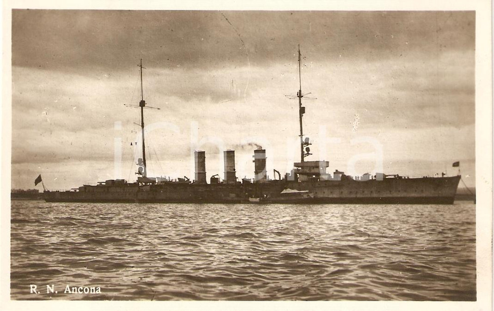 Cartolina originale da collezione 1930 ca MARINA MILITARE Regia Nave ANCONA Pirofregata Cartolina FP NV 1