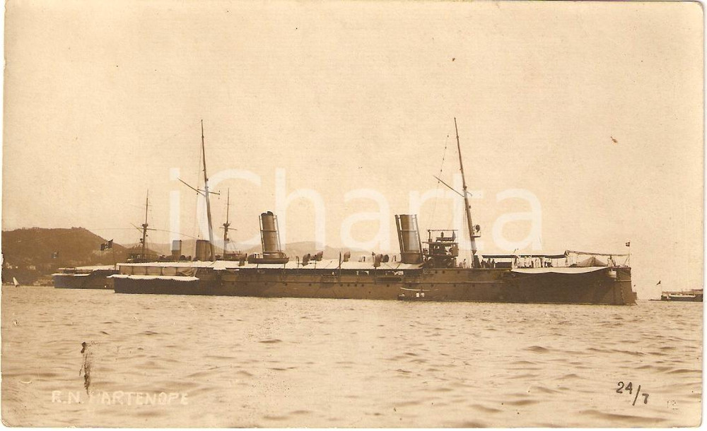 Cartolina originale da collezione 1915 ca MARINA MILITARE Incrociatore PARTENOPE Cartolina postale FP NV 1