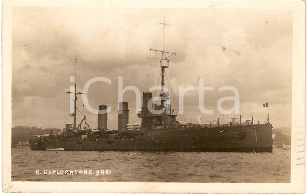Cartolina originale da collezione 1923 LA SPEZIA Regia Nave BARI Esploratore MARINA MILITARE Cartolina FP VG 1