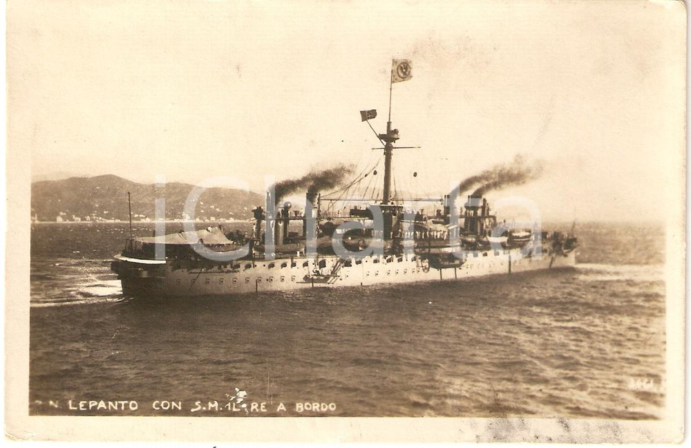 Cartolina originale da collezione 1920 ca MARINA MILITARE Regia Nave LEPANTO Corazzata Cartolina FP NV 1