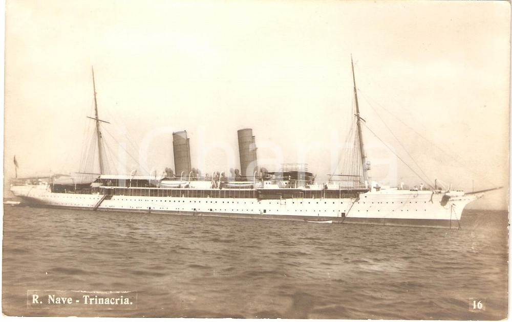 Cartolina originale da collezione 1925 ca MARINA ITALIANA Regia nave TRINACRIA Panfilo reale Cartolina FP NV 1