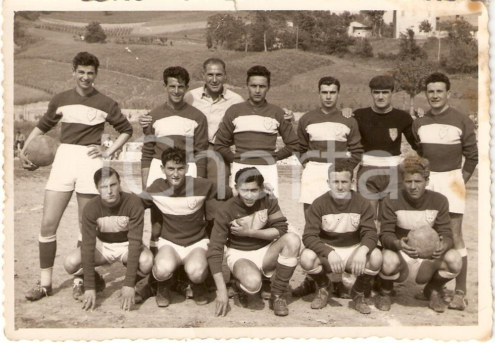Fotografia d epoca originale 1954 FERMIGNANO PU Calcio U.S. FERMIGNANESE Foto di squadra 1