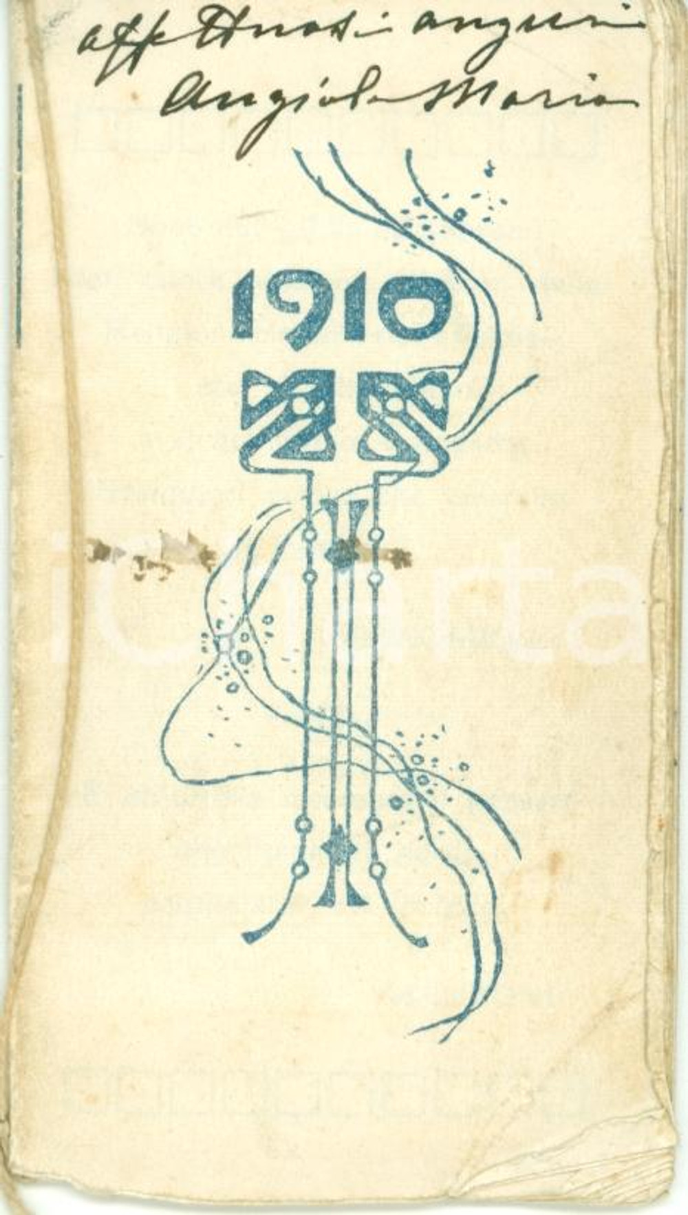 Oggetto da collezione cartaceo 1910 CALENDARIETTO tascabile con sentenze Brossura decorata 1