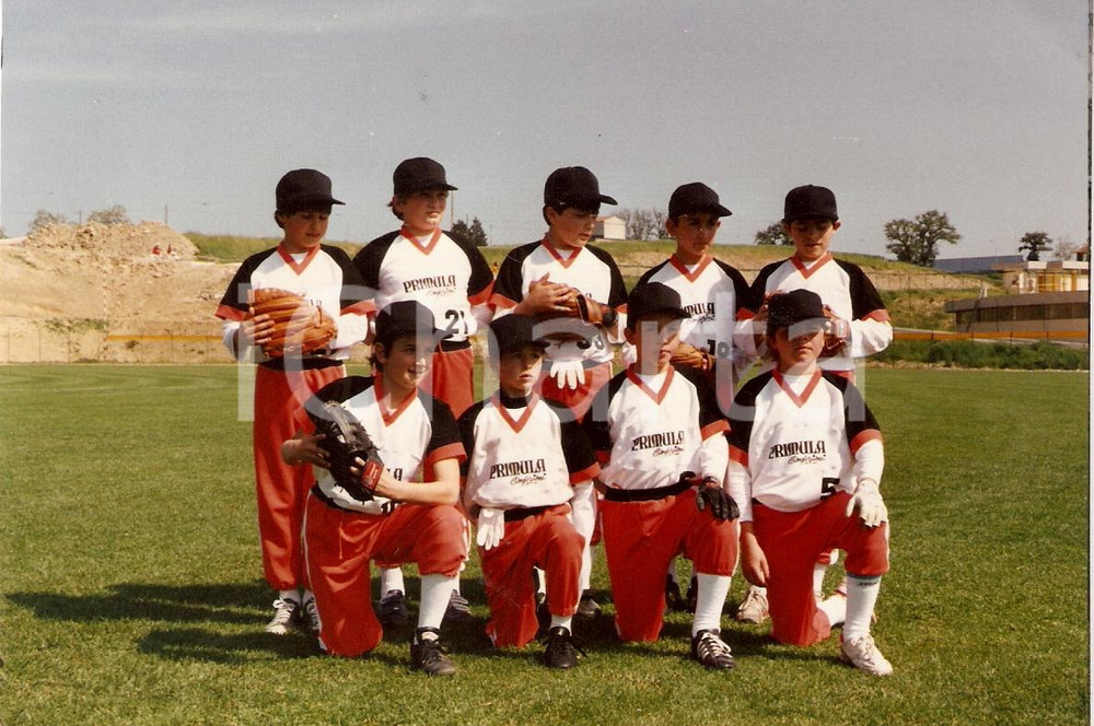 Fotografia d epoca originale 1985  1990 ca FANO PU Squadra BASEBALL Campionato ragazzi Foto di squadra 1
