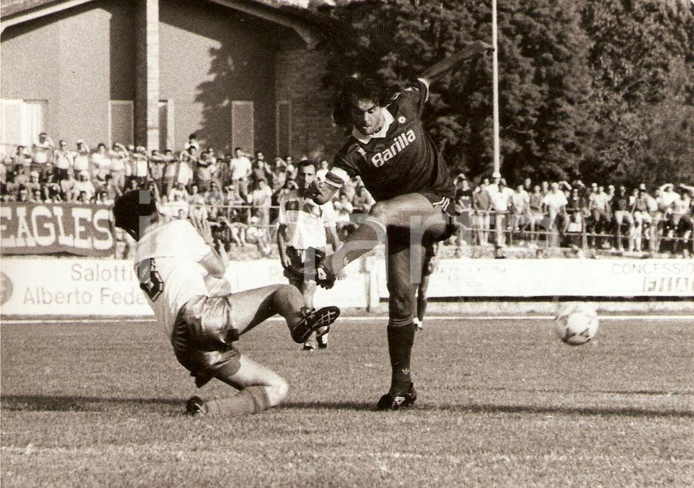 Fotografia d epoca originale 1991 URBINO Calcio ROMA vs. URBINO Tiro di Giuseppe GIANNINI Foto 1