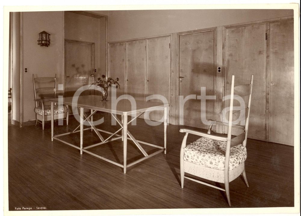 Fotografia d epoca originale 1950 ca SEVESO Mobili Fratelli BARNI Arredamento di salotto Foto MODERNARIATO 1