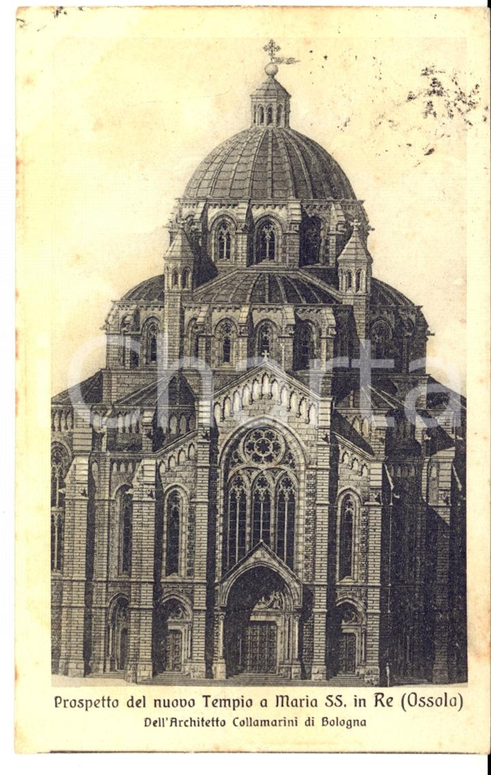 Cartolina originale da collezione 1920 RE VB Prospetto nuovo tempio a MARIA SS. DEL SANGUE Cartolina FP VG 1
