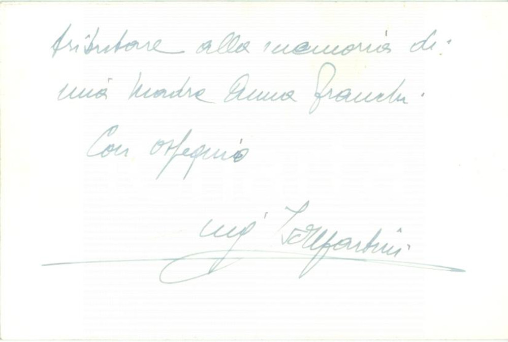 Autografo originale 1954 VARESE Ivo MARTINI condoglianze per morte Anna FRANCHI Biglietto AUTOGRAFO 1