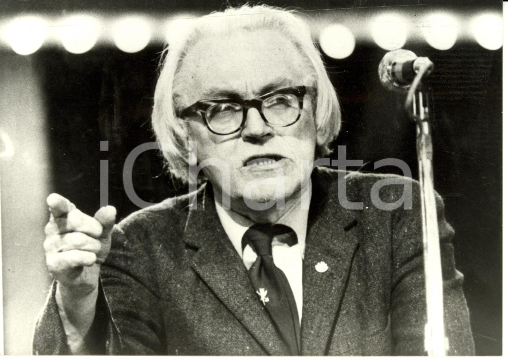 Fotografia d epoca originale 1980 LONDON Michael FOOT il candidato segretario del Partito LABURISTA Foto 1