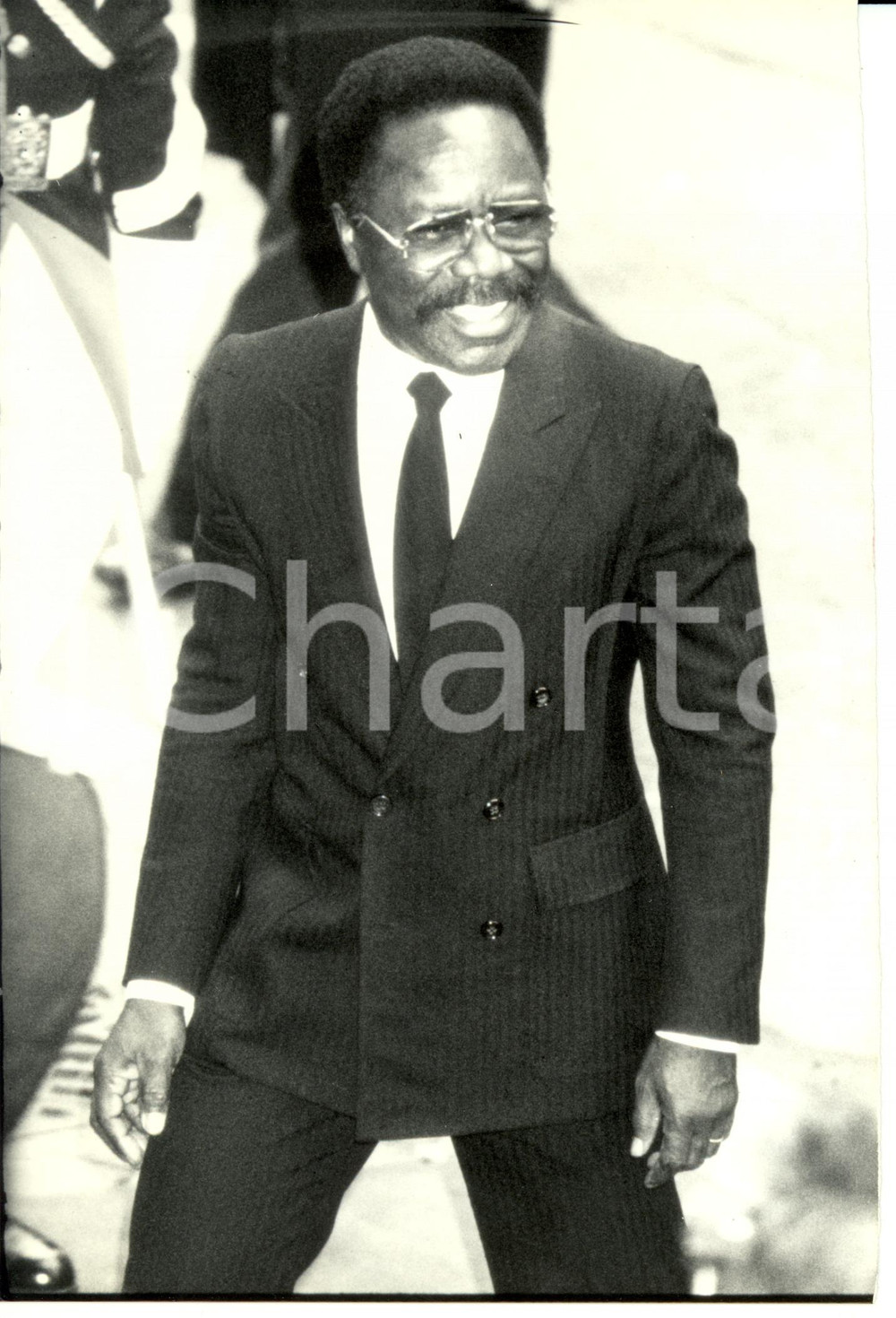 Fotografia d epoca originale 1990 LIBREVILLE GABON Omar BONGO ONDIMBA presidente contestato dopo 23 anni 1