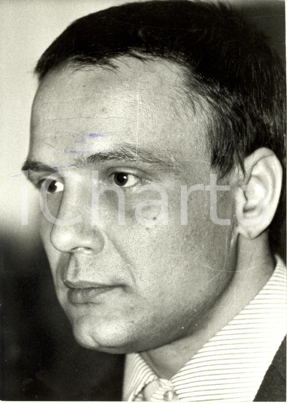 Fotografia d epoca originale 1980 ca PARIS Vladimir BUKOWSKIJ su APOSTROPHE canale ANTENNE 2 Foto pubblicitÃ  1