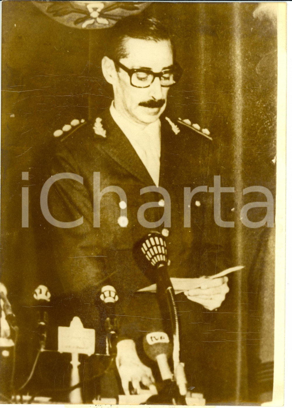 Fotografia d epoca originale 1976 BUENOS AIRES RA Jorge VIDELA generale nuovo Presidente Repubblica Foto 1