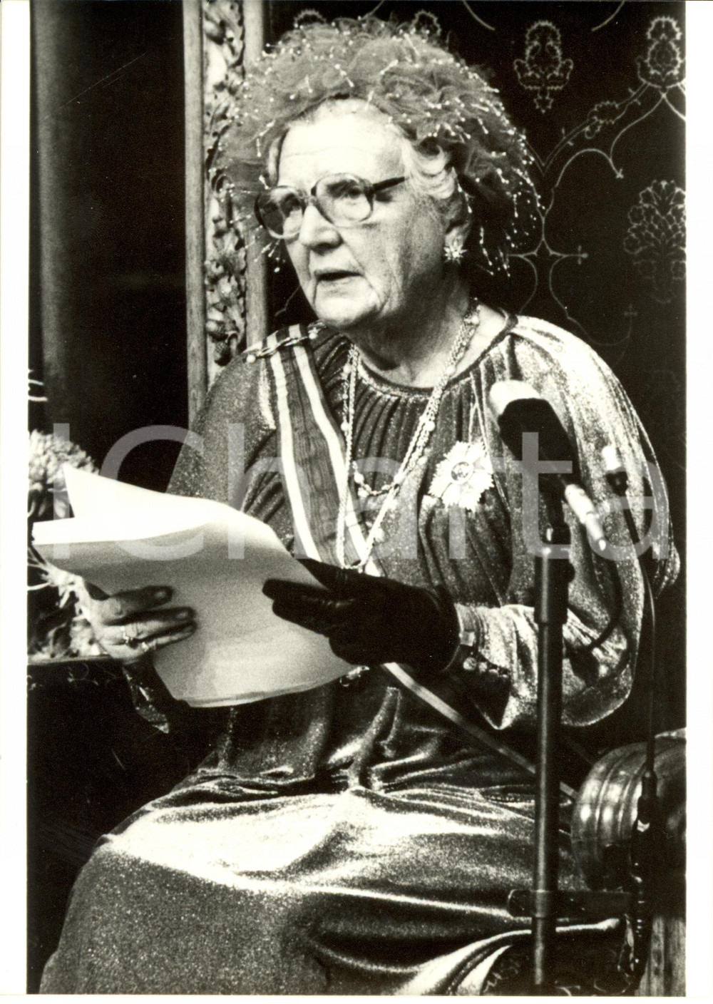 Fotografia d epoca originale 1978 THE HAGUE NL Regina GIULIANA d OLANDA all apertura del PARLAMENTO 1