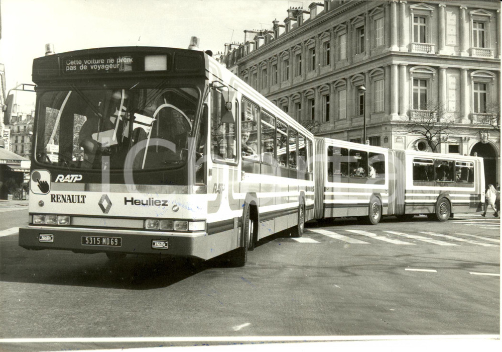 Fotografia d epoca originale 1987 PARIS F Il MEGABUS nuovo mezzo di trasporto pubblico urbano Fotografia 1