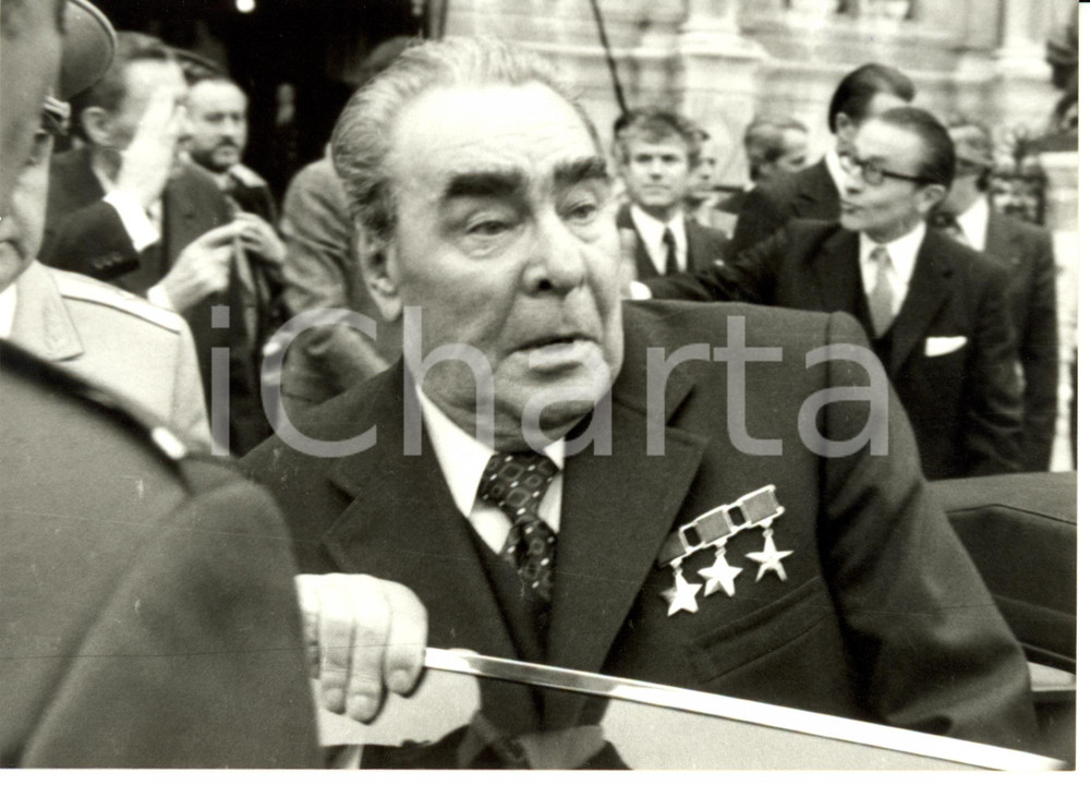 Fotografia d epoca originale 1982 PARIS LÃ©onid ILITCH BREZNEV Segretario Partito COMUNISTA URSS Foto 1