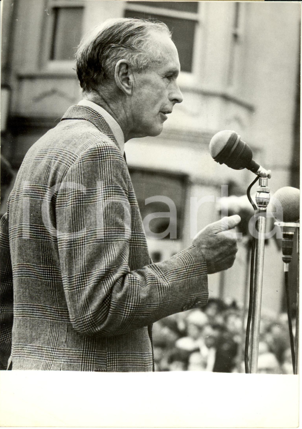 Fotografia d epoca originale 1964 LONDON UK Alec DOUGLASHOME durante la campagna elettorale in piazza Foto 1