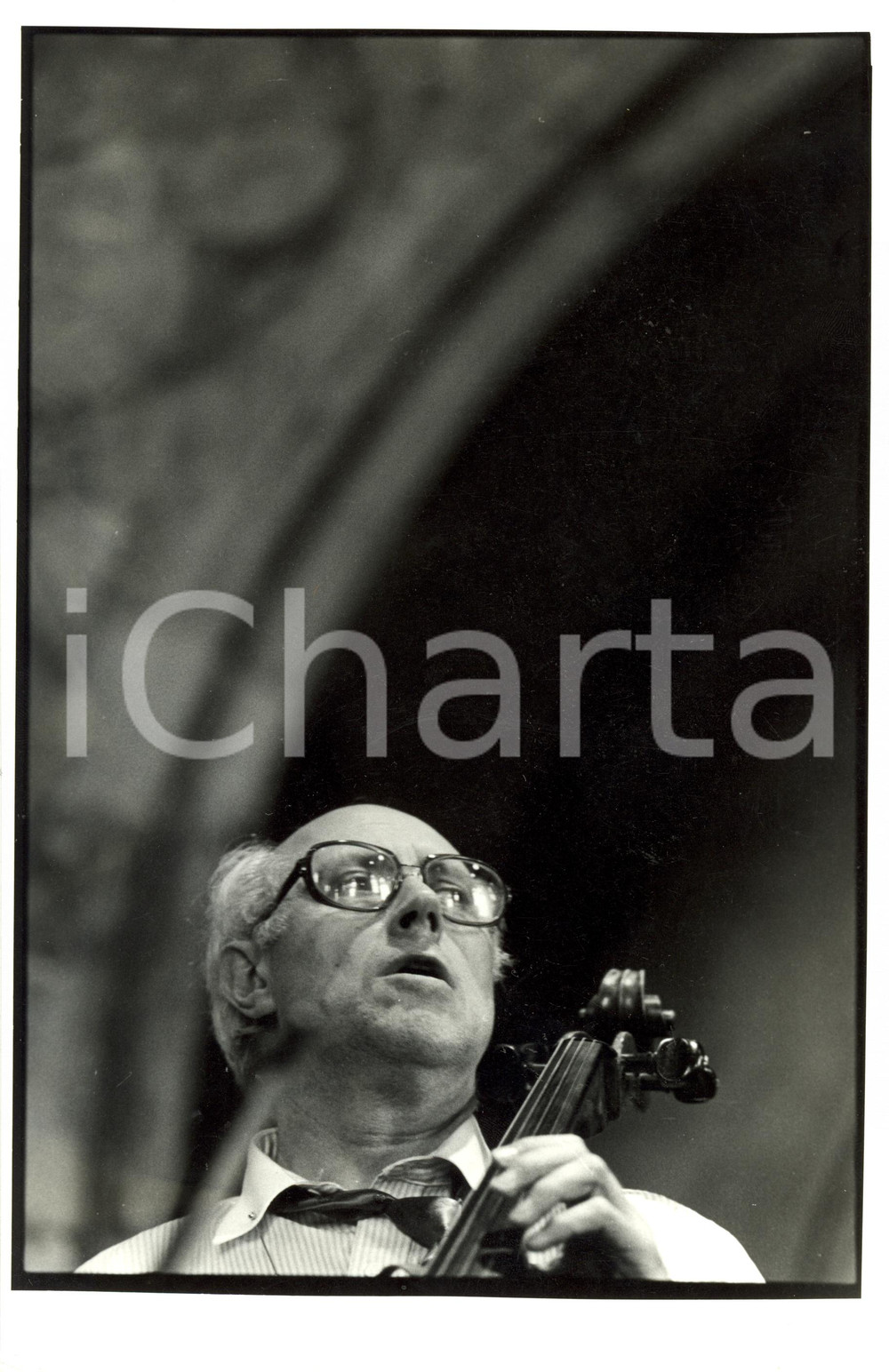 Fotografia d epoca originale 1985 GUEBWILLER F Mstislav ROSTROPOVITCH con il suo violoncello Fotografia 1