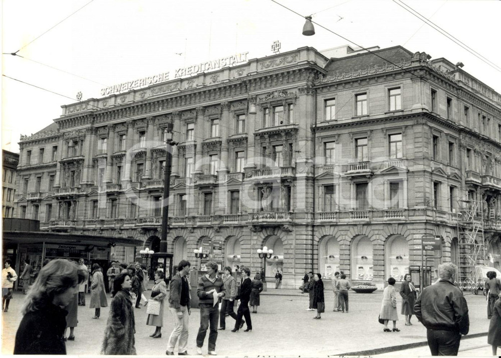 Fotografia d epoca originale 1989 ZURICH CH Facciata esterna sede CREDIT SUISSE  LIBANO CONNECTION  Foto 1