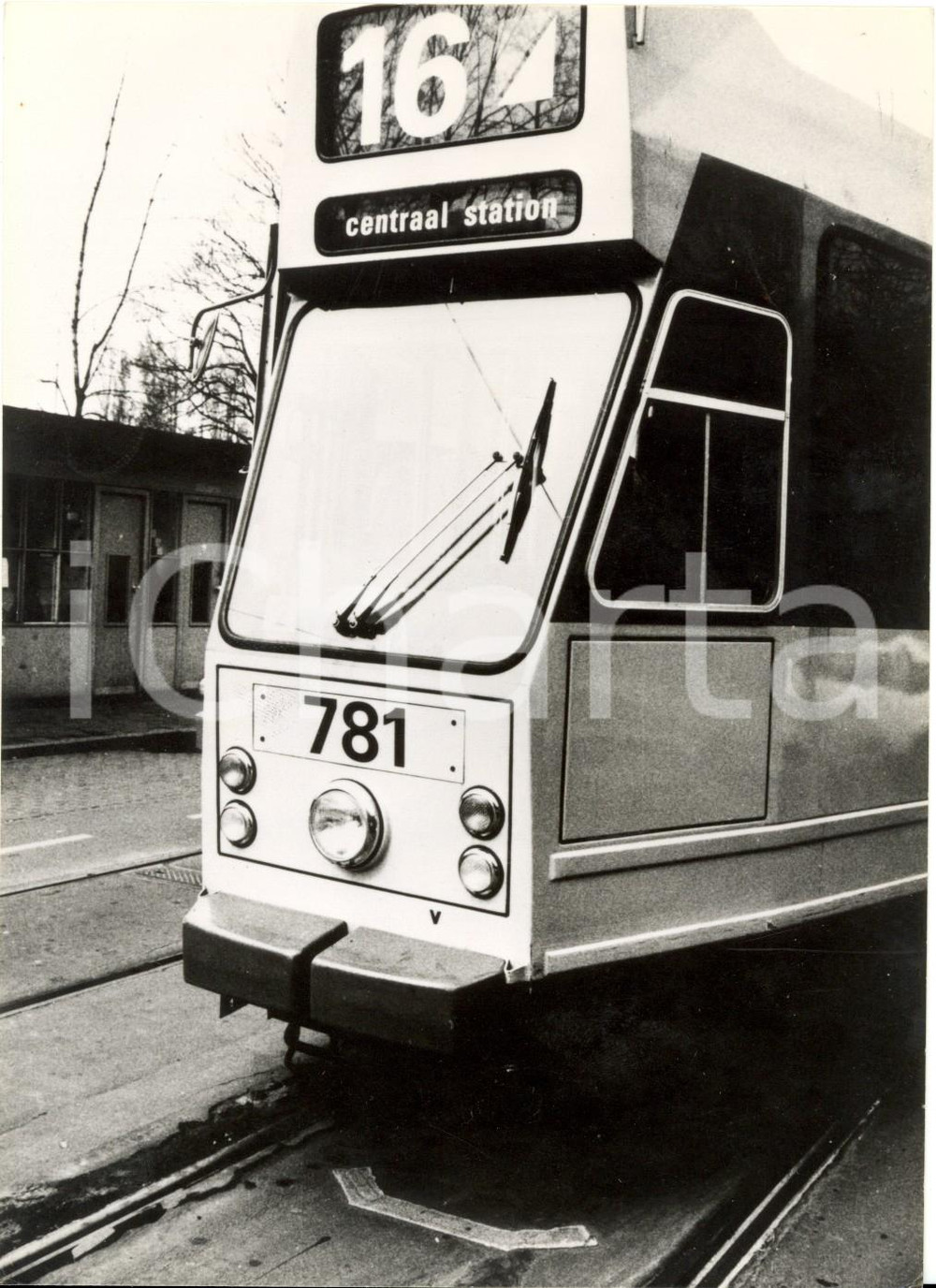 Fotografia d epoca originale 1980 ca AMSTERDAM NL Tram dotato di proiettore MARCHAL Fotografia ESV 1