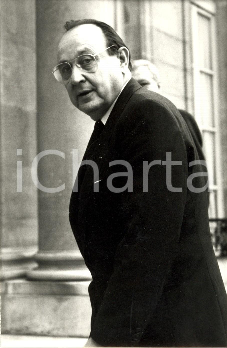 Fotografia d epoca originale 1987 PARIS F ELYSEE HansDietrich GENSCHER si reca all incontro con MITTERRAND 1