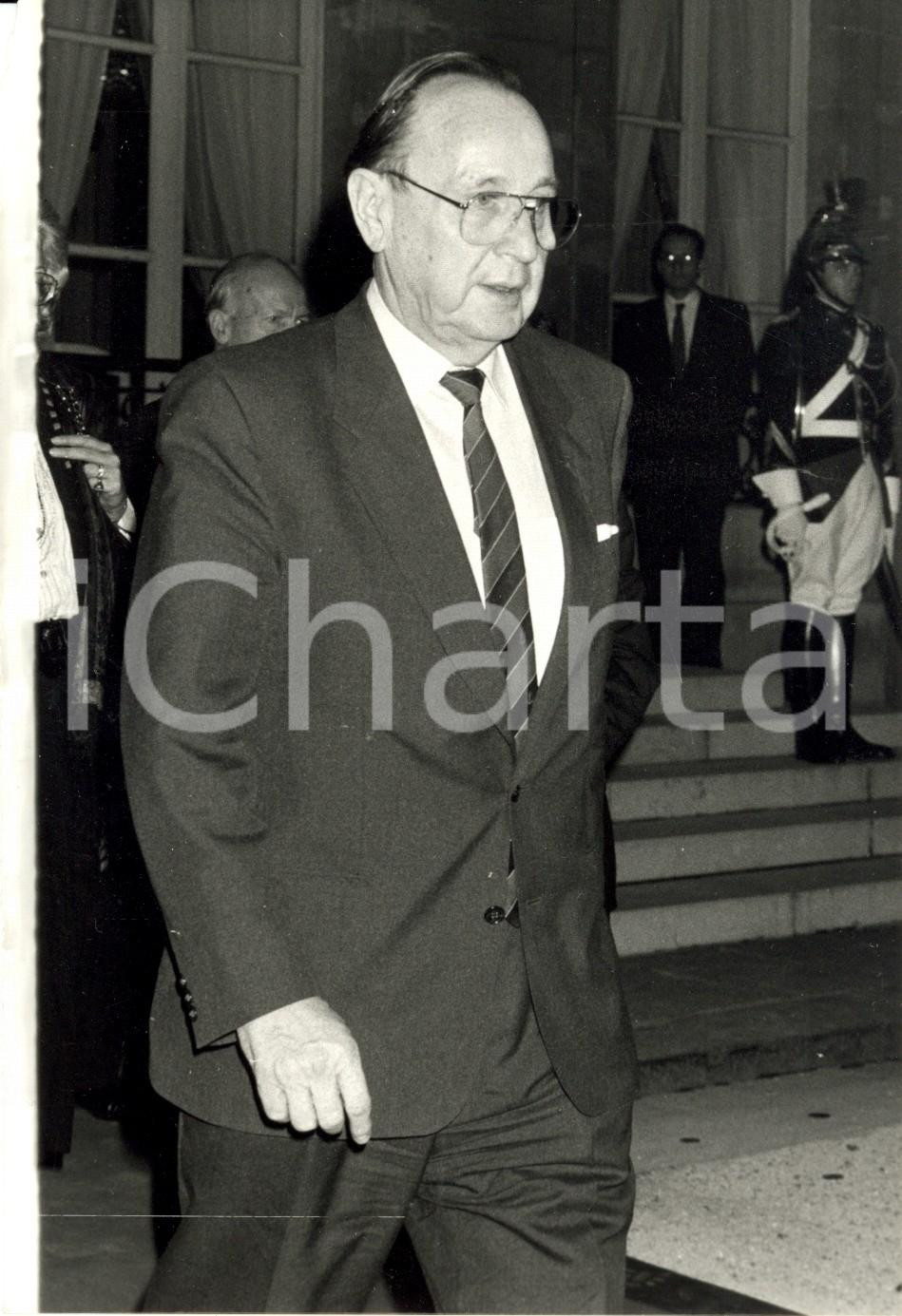 Fotografia d epoca originale 1989 PARIS F HansDietrich GENSCHER lascia l Eliseo Fotografia 1
