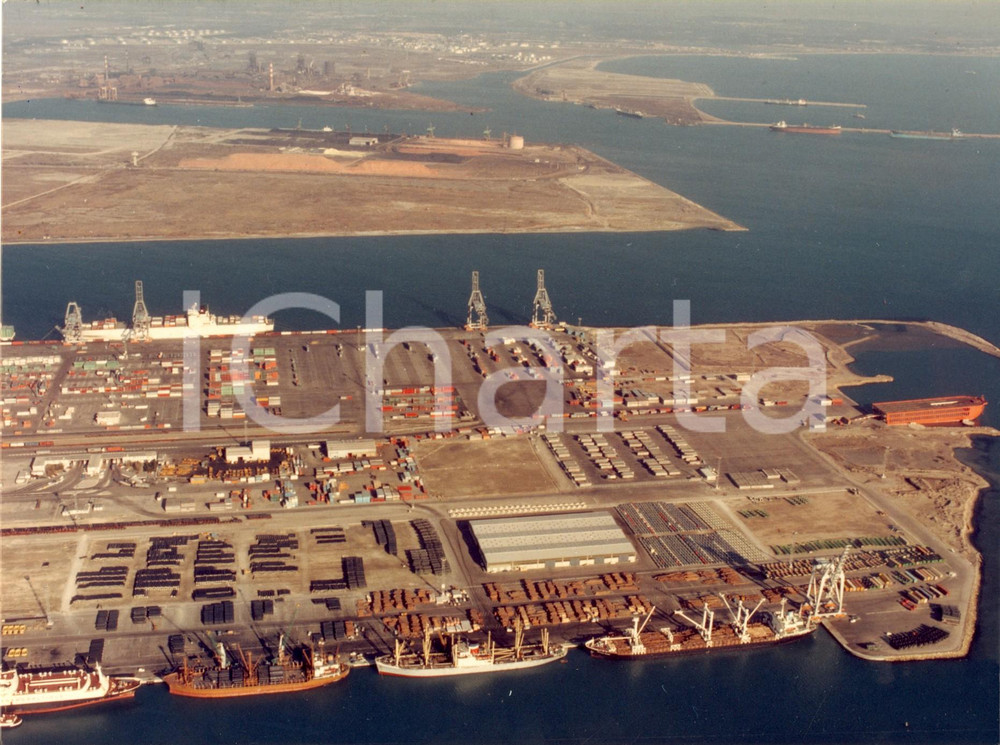 Fotografia d epoca originale 1986 PORTO di MARSIGLIA F Veduta dell area carico scarico merci Foto ARTISTICA 1