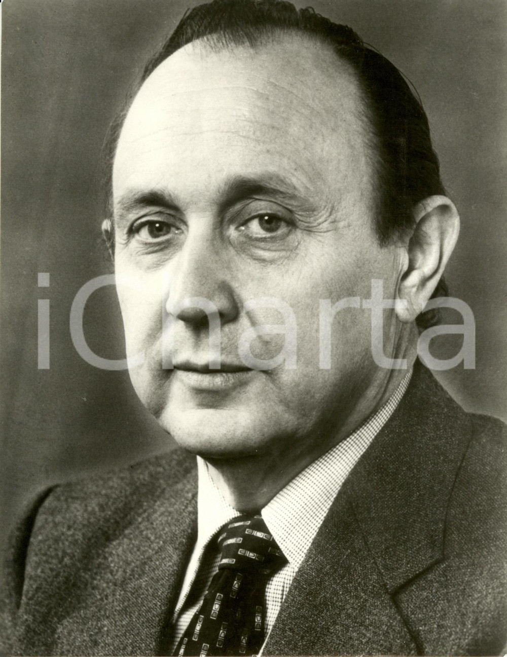 Fotografia d epoca originale 1980 ca GERMANIA Ritratto di HansDietrich GENSCHER ministro federale Esteri 1