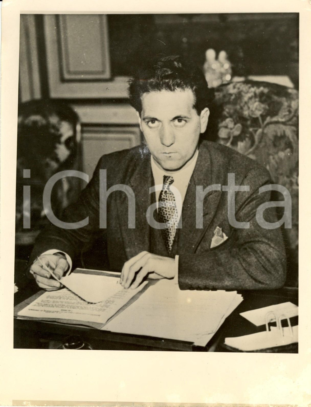 Fotografia d epoca originale 1944 PARIS F Louis SAILLANT presidente Consiglio Nazionale Francese Resistenza 1
