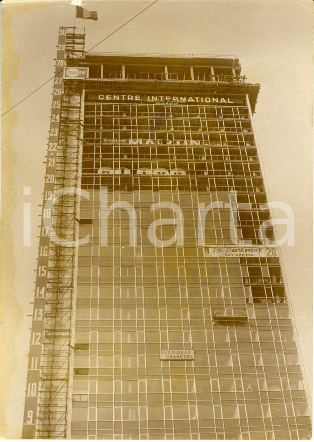 Fotografia d epoca originale 1960 BRUXELLES B Costruzione RÃ©sidence ROGIER grattacielo piÃ¹ alto del Belgio 1