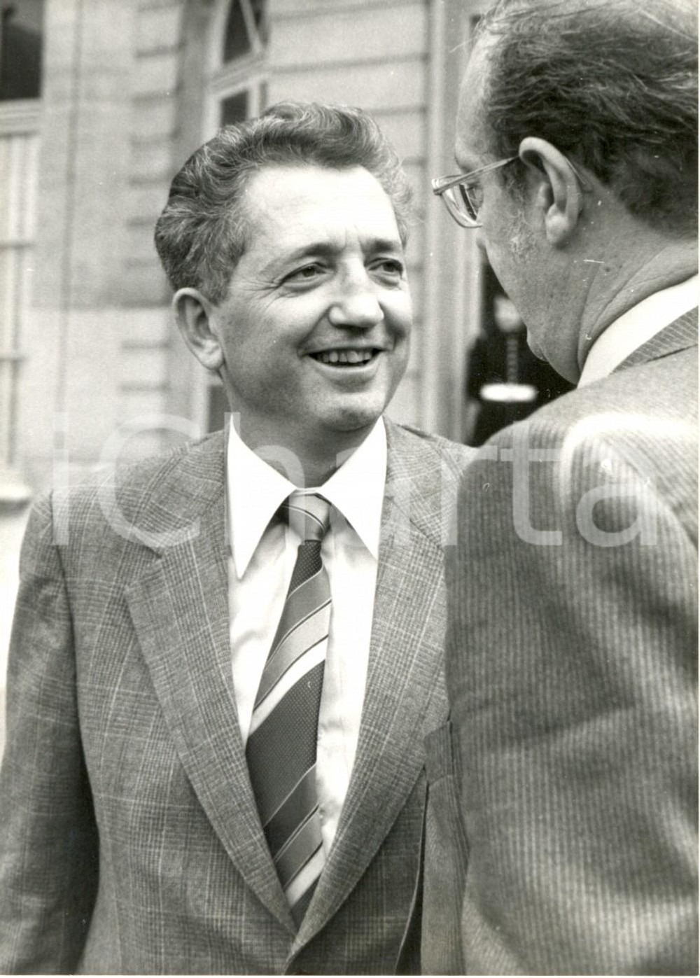 Fotografia d epoca originale 1979 PARIS Hotel MATIGNON Edmond MAIRE segretario CFDT insieme a Raymond BARRE 1