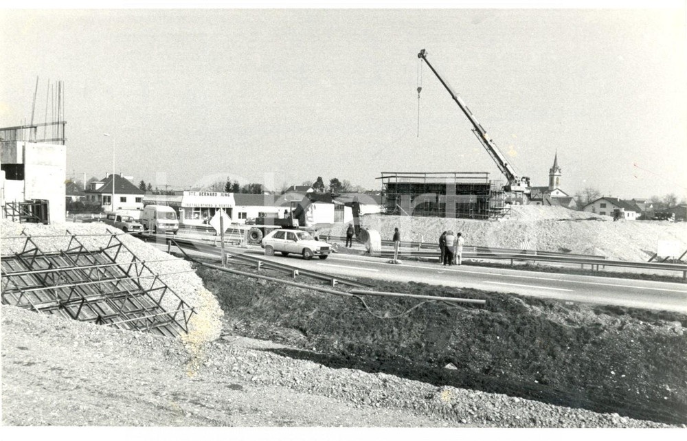 Fotografia d epoca originale 1987 SEMERSHEIM F Lavori di realizzazione dello svincolo dell autostrada A35 1