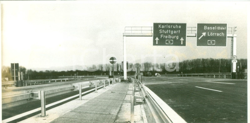 Fotografia d epoca originale 1981 OTTMARSHEIM F Il ponte che attraversa il Canal d ALSACE Vera fotografia 1
