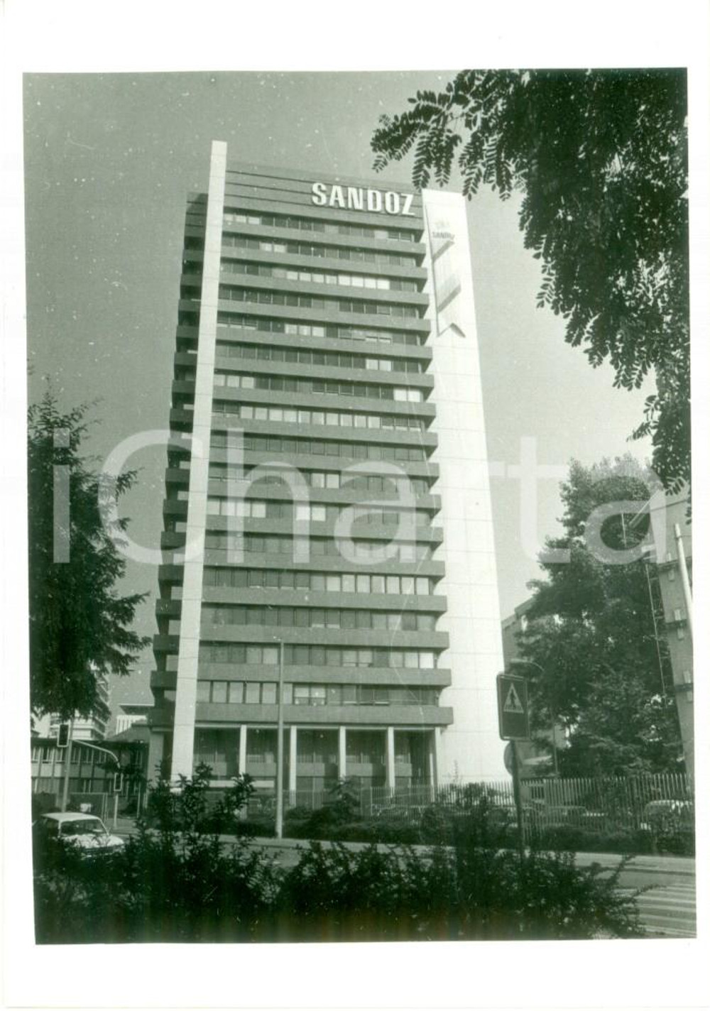 Fotografia d epoca originale 1986 BASEL Il grattacielo della SANDOZ Vera fotografia 1