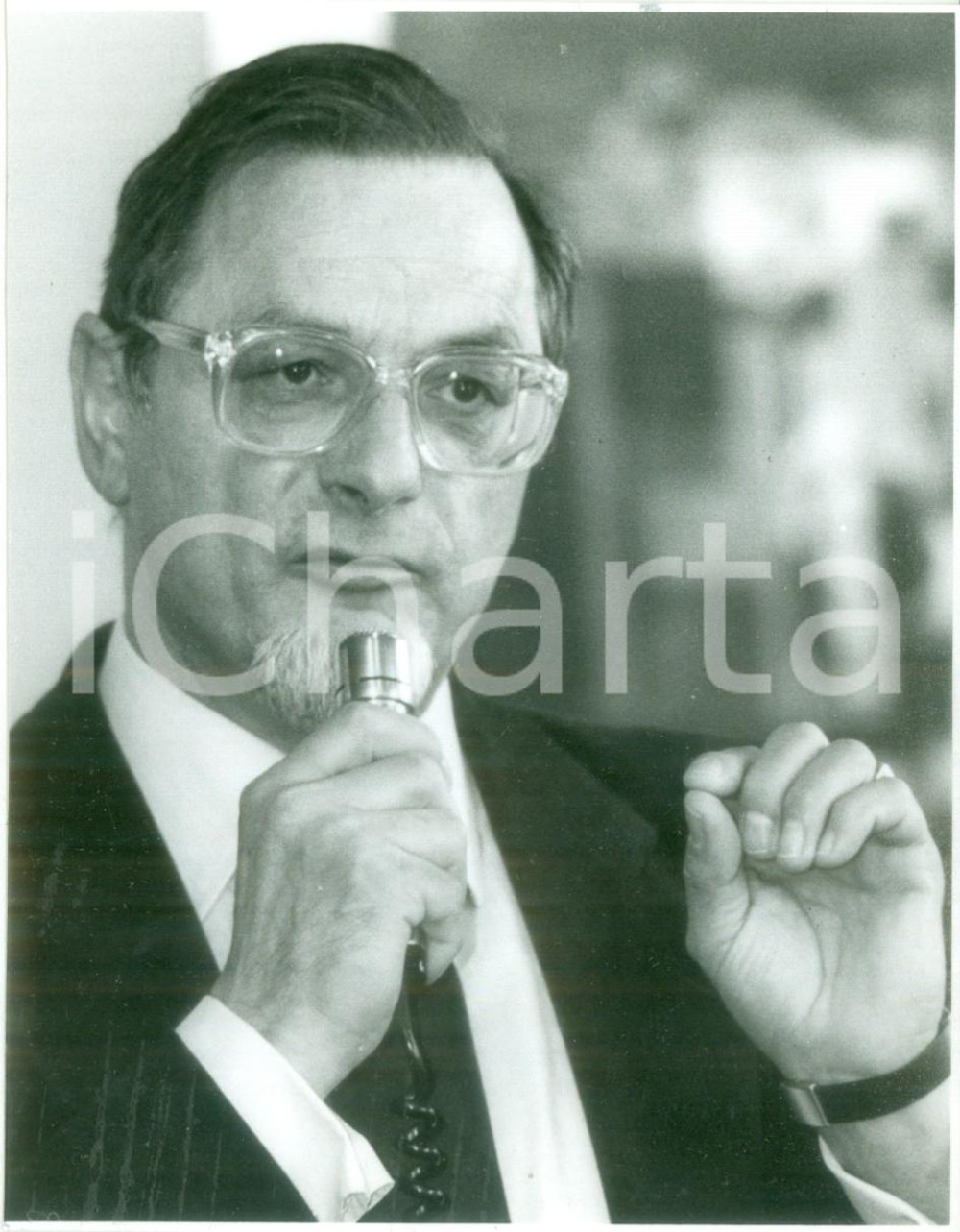 Fotografia d epoca originale 1986 BASILEA SVIZZERA Hans WINKLER Presidente fabbrica SANDOZ Fotografia 1
