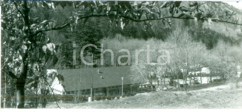 Fotografia d epoca originale 1991 MITTLACH FRANCE Panorama del campeggio Fotografia cm 17 x 8 1