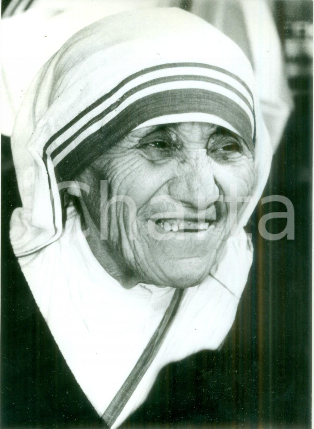 Fotografia d epoca originale 1988 CALCUTTA Ritratto di Madre Teresa sorridente Fotografia cm 12 x 17 1