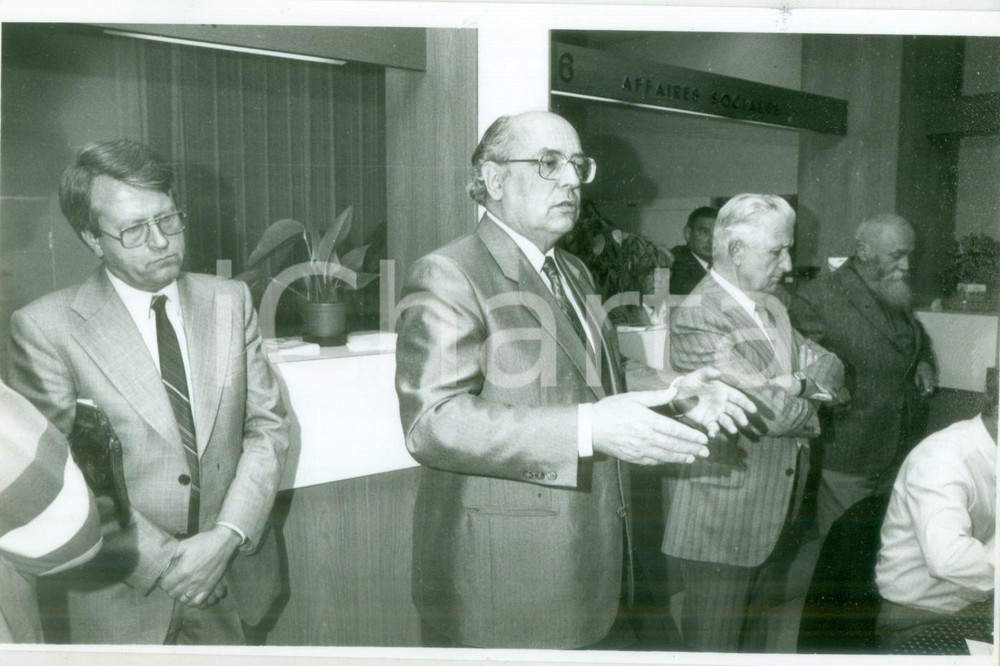 Fotografia d epoca originale 1988 FRANCE Politico Henri GOETSCHY a una cerimonia ufficiale Fotografia 1