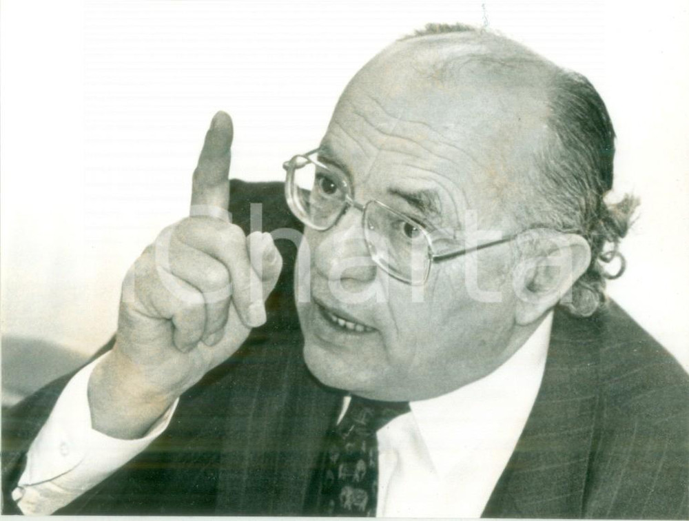 Fotografia d epoca originale 1991 FRANCE Politico Henri GOETSCHY ammonisce l uditorio Fotografia 1