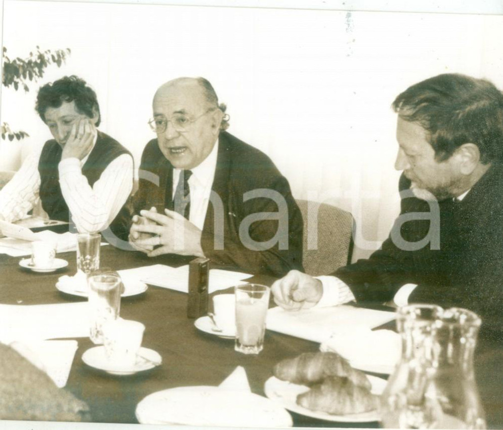 Fotografia d epoca originale 1991 FRANCE Politico Henri GOETSCHY a un convegno Fotografia 1