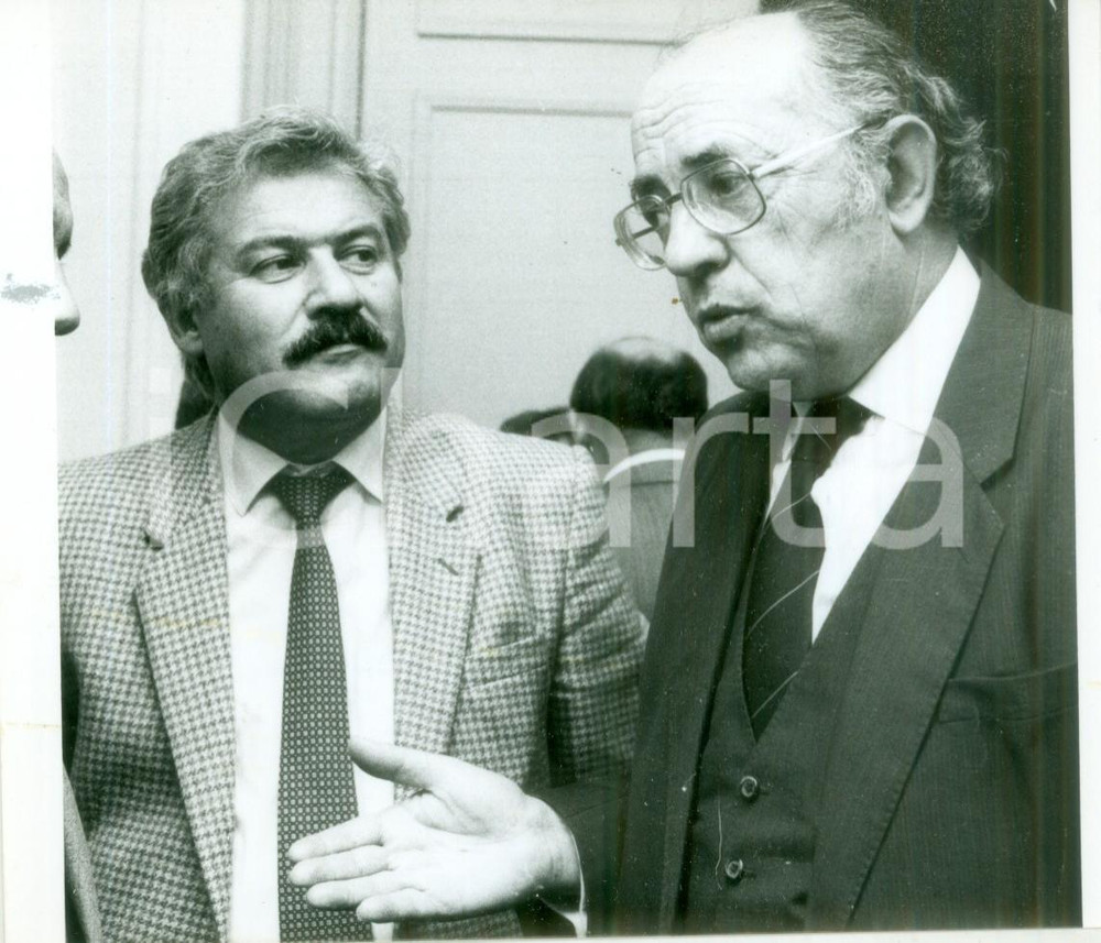 Fotografia d epoca originale 1986 ALSACE FRANCE Presidente Henri GOETSCHY a un convegno Fotografia 1
