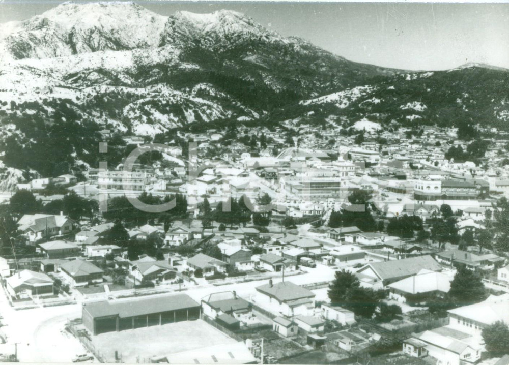 Fotografia d epoca originale 1980 QUEENSTOWN NEW ZEALAND Panorama aereo della cittÃ  Vera fotografia 1